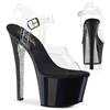 Pleaser - SKY308CRS Sandale à bride à la cheville, Pole dance chaussures - Chaussures de pole dance - Noir/Couleur argent Product image